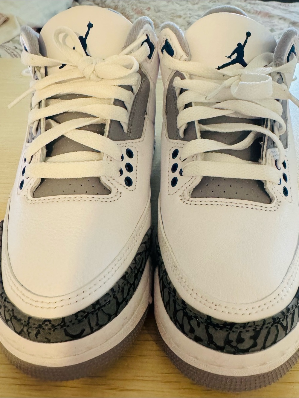 Jordan Kids White Navy Gray Retro Low-Top Sneakers